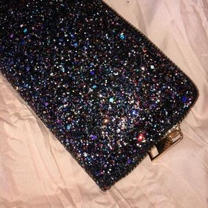 Black glitter wallet/clutch